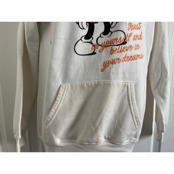 Disney Mickey Mouse Hooded Pullover Sweatshirt Embroidery Front Back Vintage XXS - Picture 7 of 16